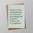 Carte anniversaire cinquième