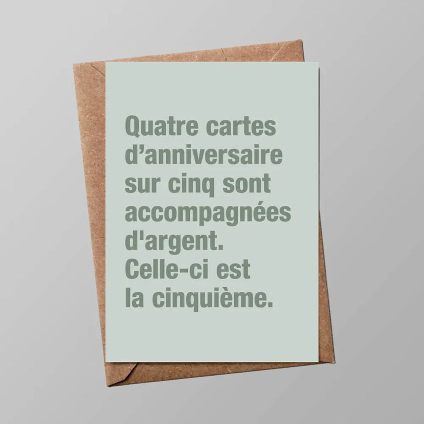 Carte anniversaire cinquième