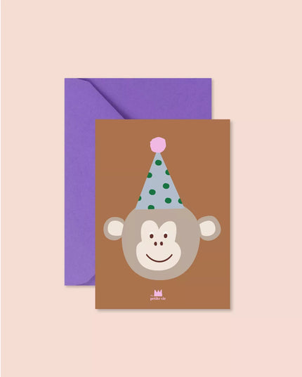 Carte d'anniversaire singe 