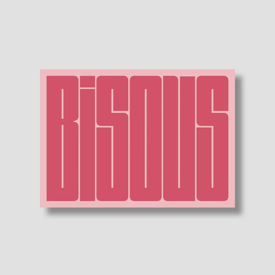 carte bisous rose