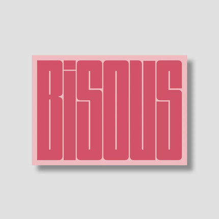 carte bisous rose