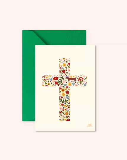 Carte croix fleuris ma petite vie