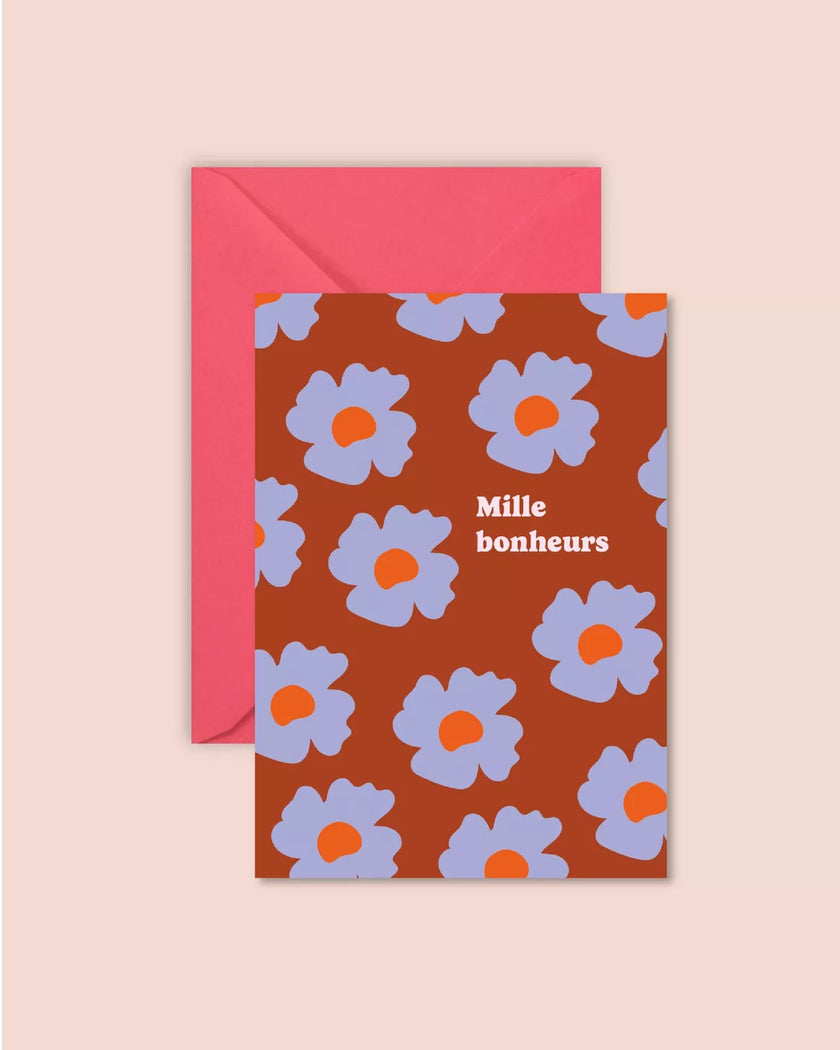 Carte mille bonheurs fleuris 