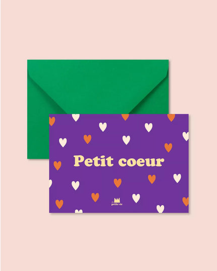 Carte petit coeur violette