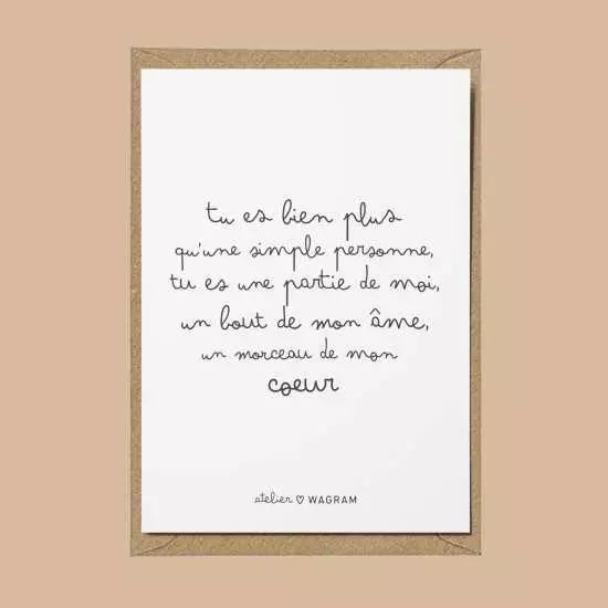Carte postale tu es bien plus Atelier wagram