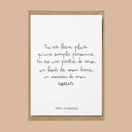 Carte postale tu es bien plus Atelier wagram