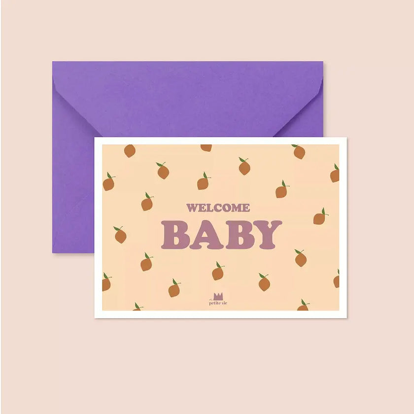 carte avec des petits citrons welcome baby