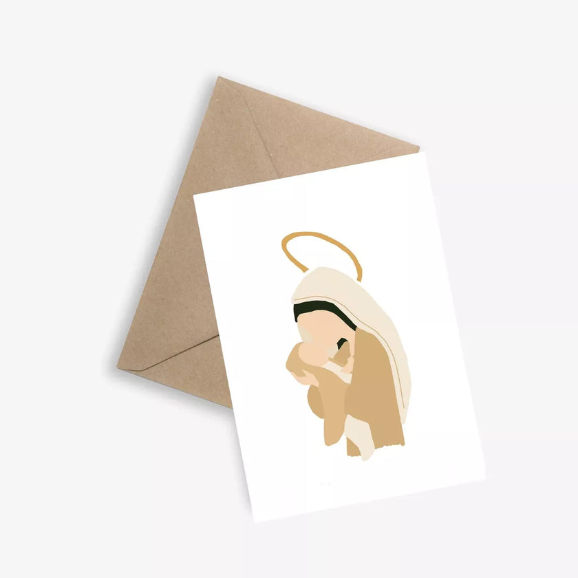 carte de ceremonie la vierge et le baptise