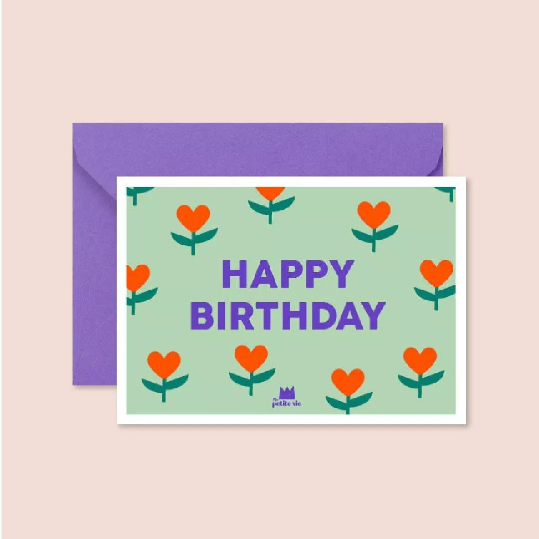 carte happy birthday petit coeur