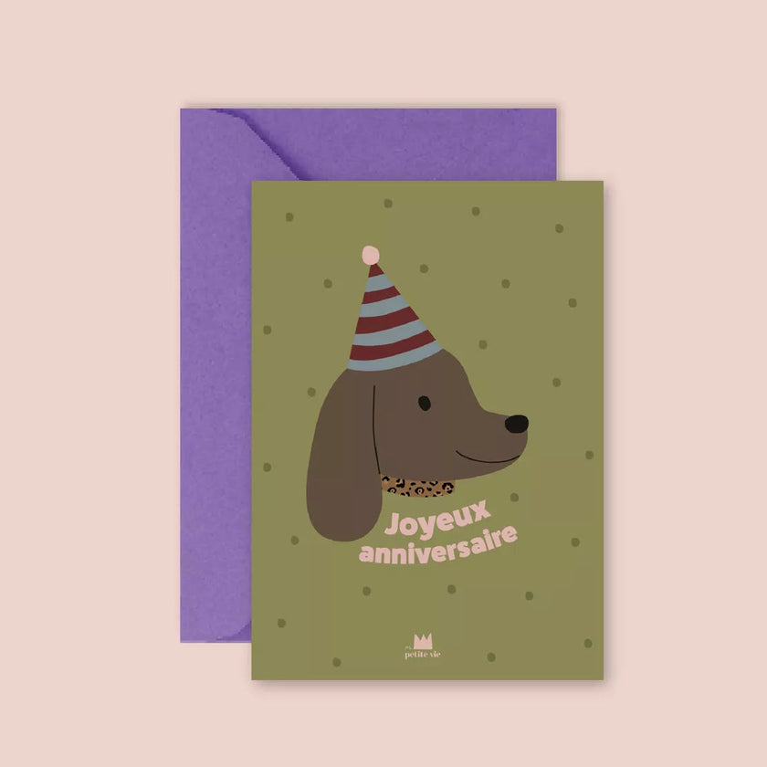 carte joyeux anniversaire chien