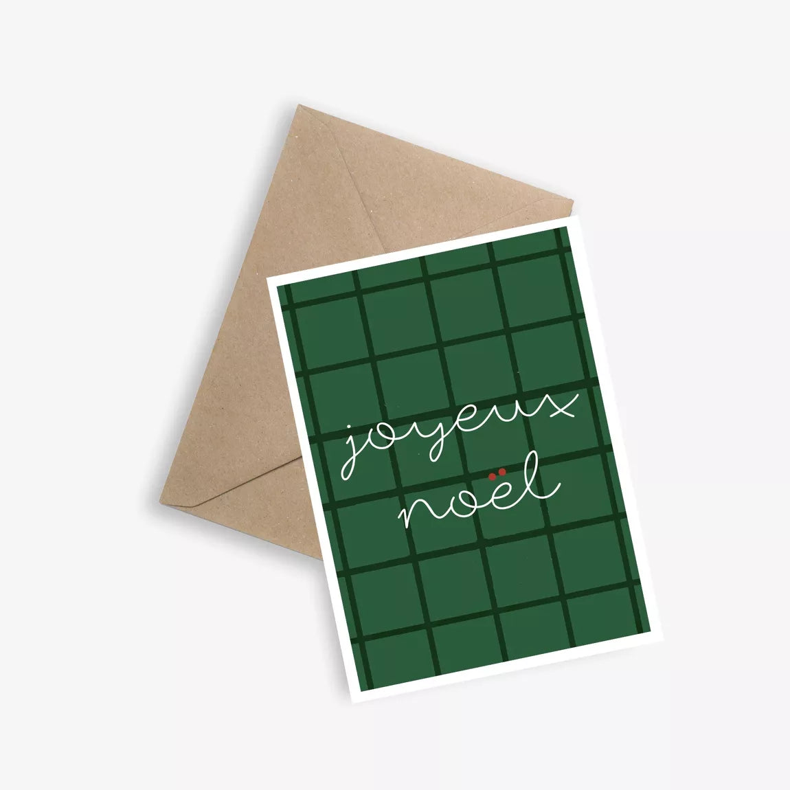 Carte Joyeux Noël verte 