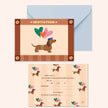 Cartons d'invitations lot de 6 ma petite vie Chiens