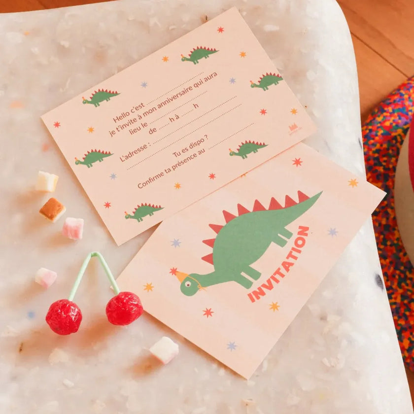 Cartons d'invitations ma petite vie Dino