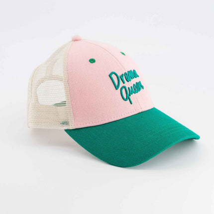 Casquette drama queen vert et rose chamaye