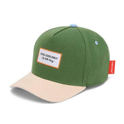 Casquette hello hossy mini olea verte et beige enfant