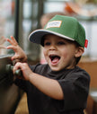 Casquette hello hossy mini olea verte et beige enfant