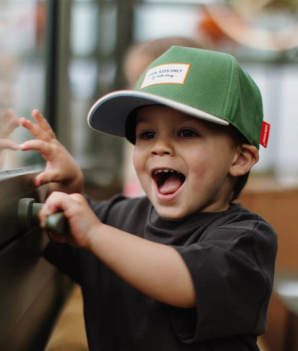 Casquette hello hossy mini olea verte et beige enfant