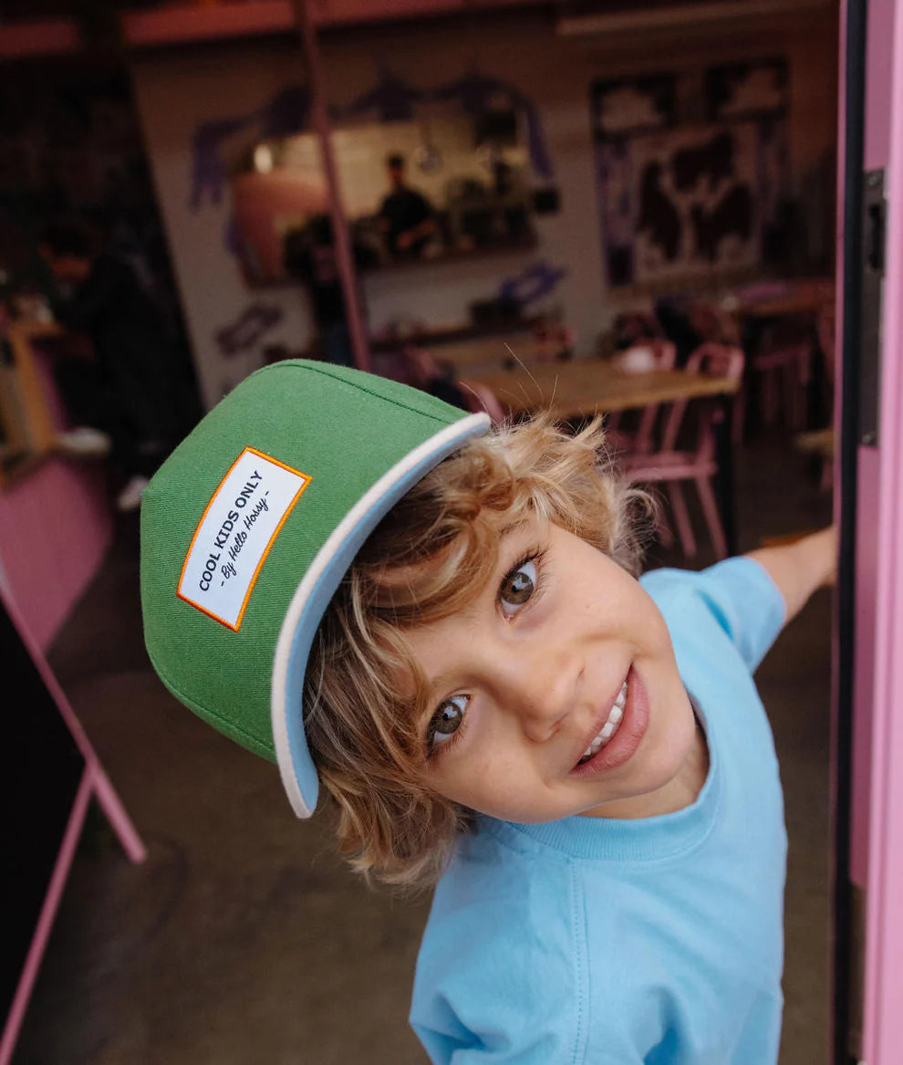 Casquette hello hossy mini olea verte et beige enfant