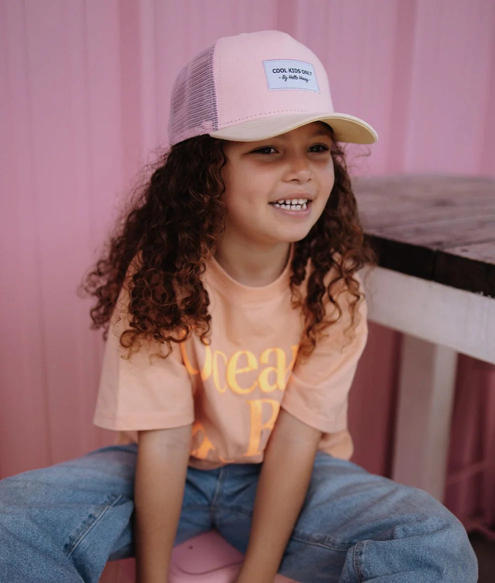 Casquette mini powder pink enfant hello hoosy 