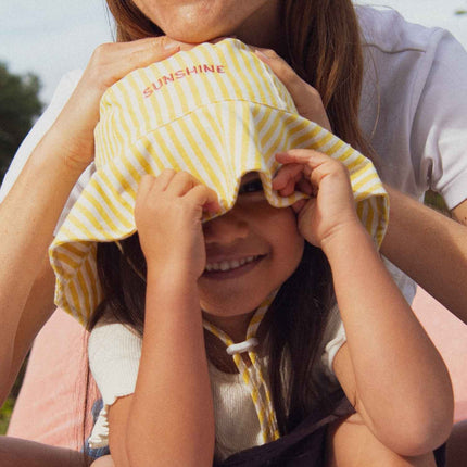 Chapeau enfant sunshine rayure jaune