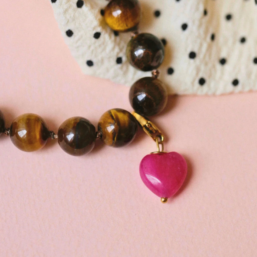 Charm Palas | Coeur Agat Fushia