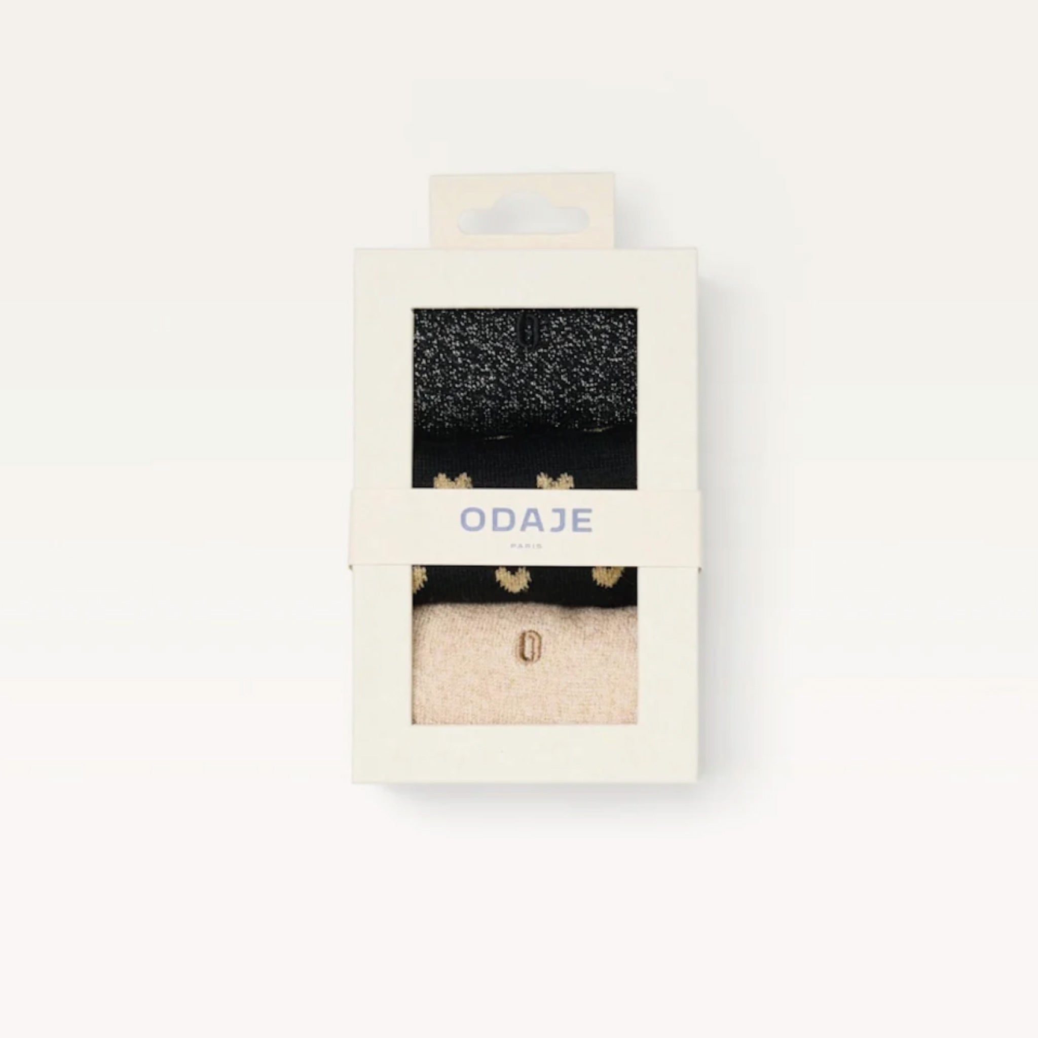 Pack de 3 chaussettes | Fantaisie Petits coeurs noirs dorés