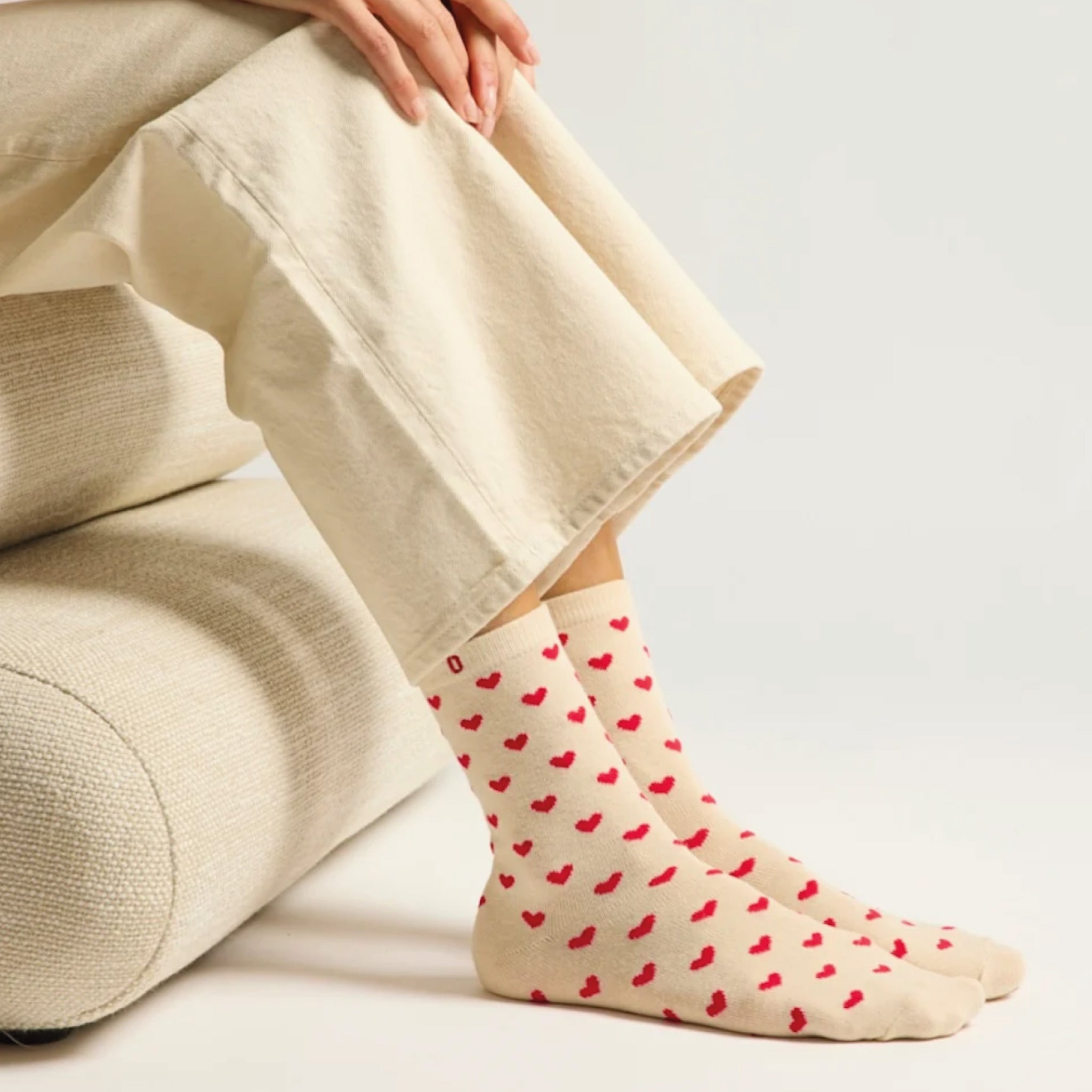 Pack de 3 chaussettes | Fantaisie Petits coeurs bordeaux dorés