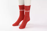 Chaussettes à paillettes rouge Mi-Ange Mi-Démon