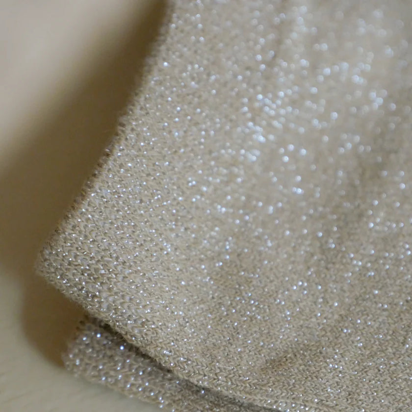 chaussette paillette beige fonce