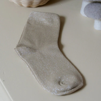 chaussette paillette beige fonce