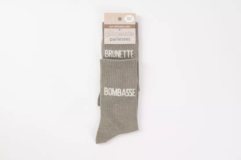 Chaussettes à paillettes brunette bombasse