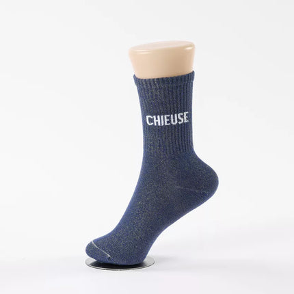 Chaussettes à paillette chieuse bleu 