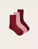 Pack de 3 paires de chaussettes rouge et rose 