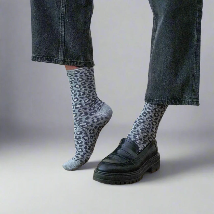 Chaussettes léopard gris Klue
