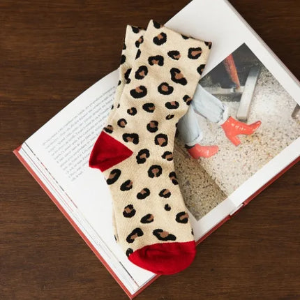 Chaussettes léopard rouge love explorers
