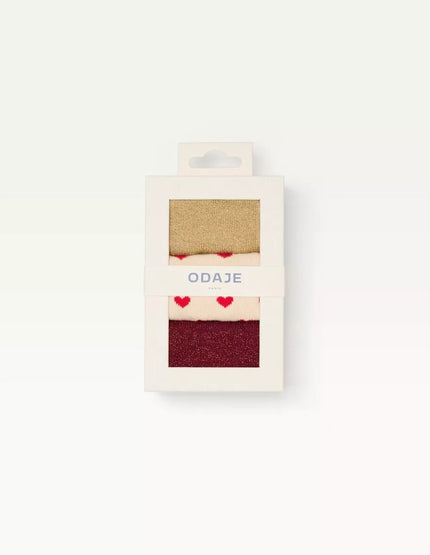 Pack de 3 chaussettes à paillettes et coeurs