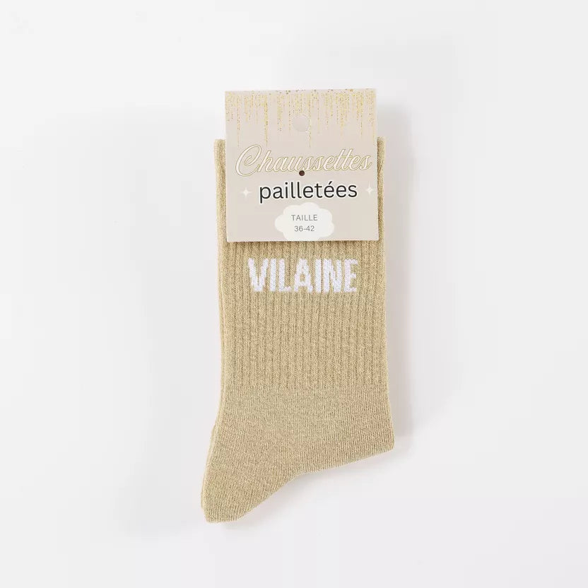 Chaussettes à paillettes doré vilaine