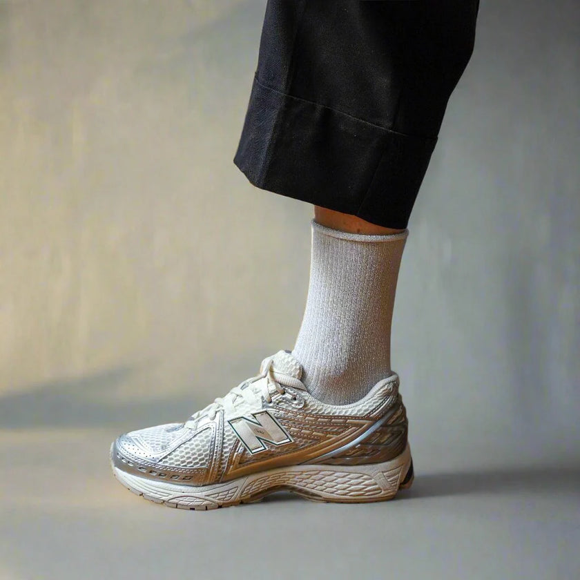 Chaussettes à paillettes blanches Klue