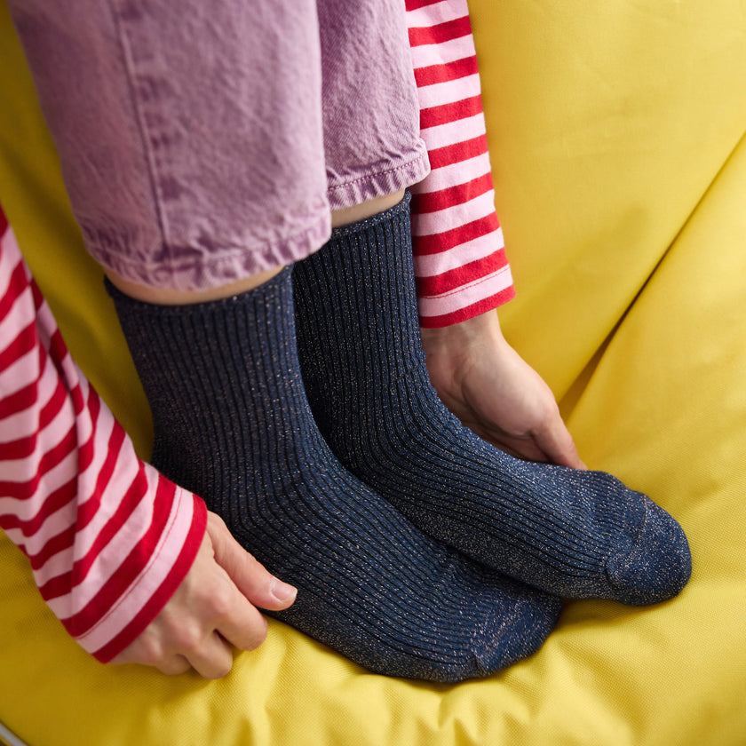 Chaussettes à paillettes bleu Klue 