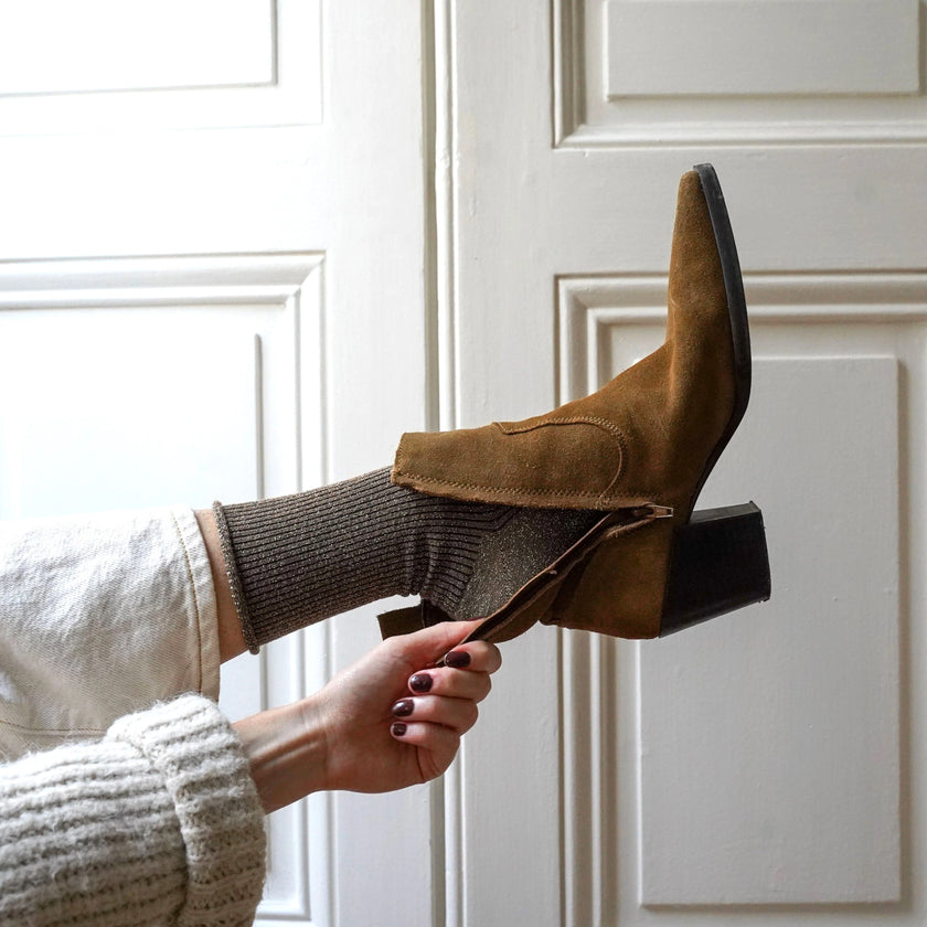 Chaussettes à paillettes caramel Klue 