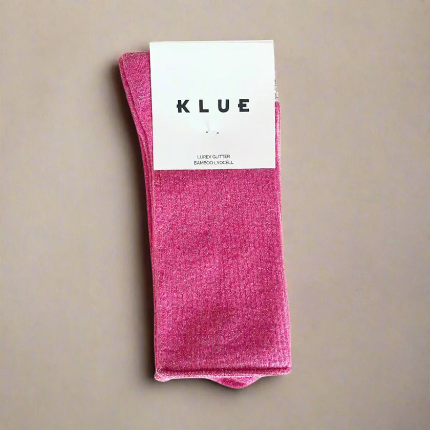 Chaussettes à paillettes fuchsia Klue