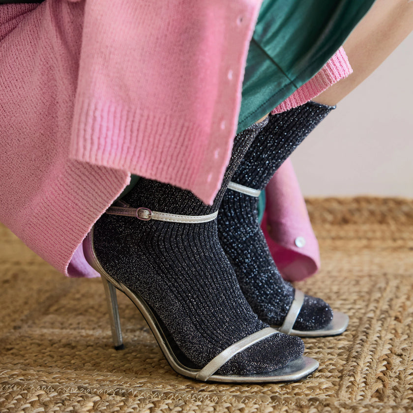 Chaussettes à paillettes grises Klue