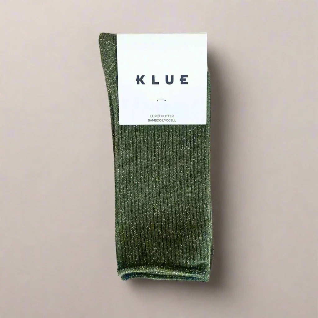 Chaussettes à paillettes kaki Klue 