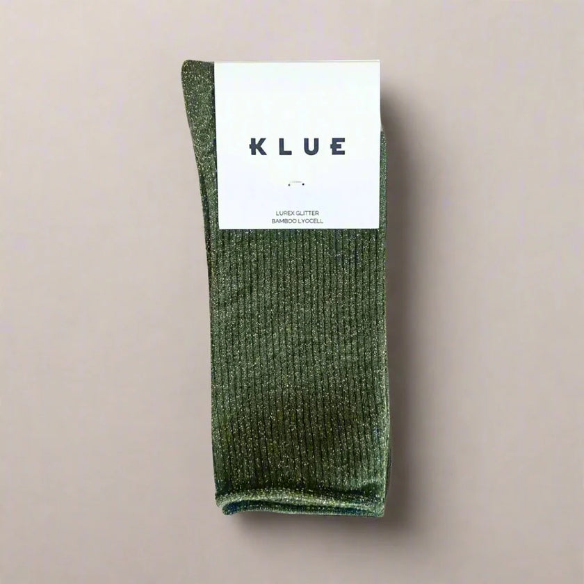 Chaussettes à paillettes kaki Klue 