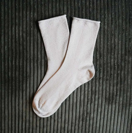 Chaussettes à paillettes beige Klue