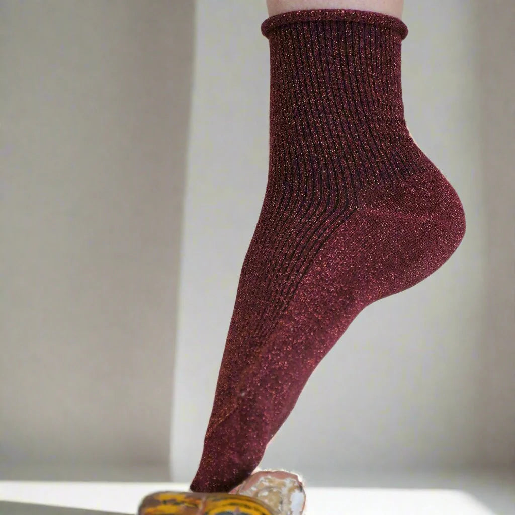 Chaussettes à paillettes Klue Rouge