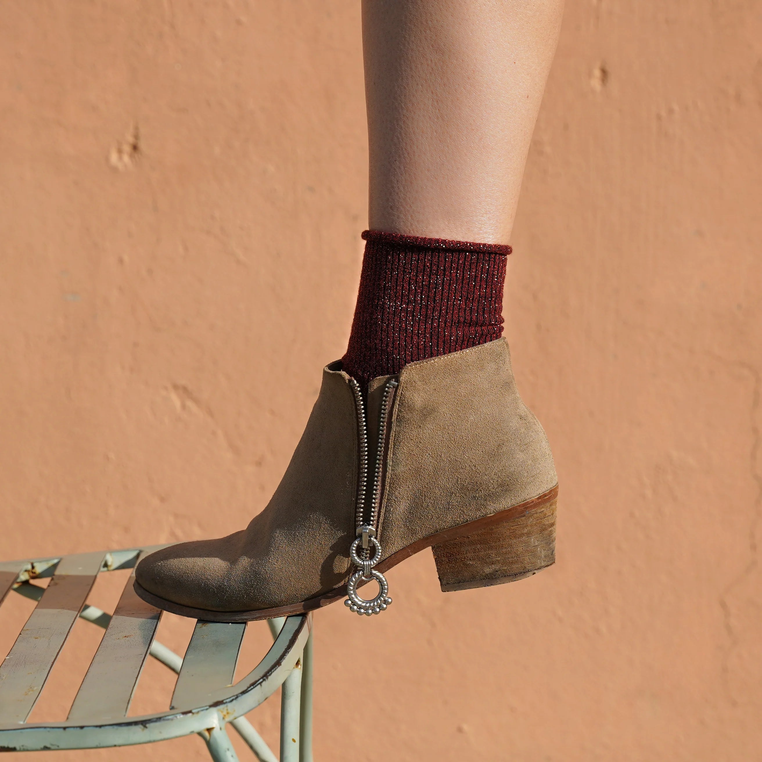 Chaussettes à paillettes Klue Rouge