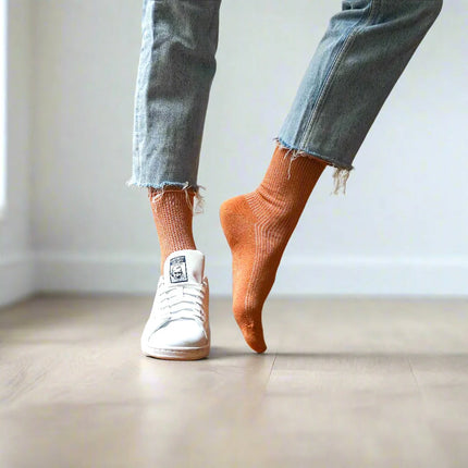 Chaussettes à paillettes terracota Klue