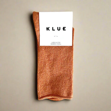 Chaussettes à paillettes terracota Klue