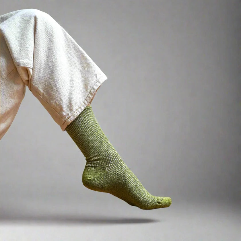 Chaussettes à paillettes Klue vert olive